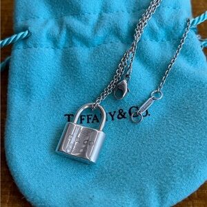 Tiffany & Co. Silver Padlock Charm Necklace